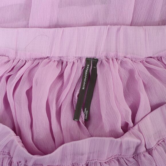 By Anthropologie Sheer Maxi Midi Skirt Floral Lace Pull-on Mid-Rise S New 281264 - Picture 8 of 8